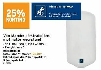 GAMMA Van marcke elektraboilers met natte weerstand aanbieding