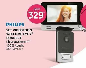 Brico Philips set videofoon welcome eye 7`` connect aanbieding