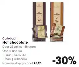 Hanos Callebaut Hot Chocolate aanbieding