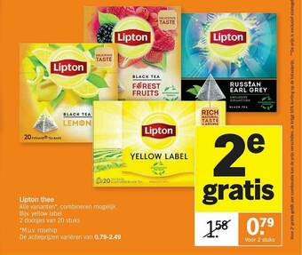 Albert Heijn Lipton Thee aanbieding