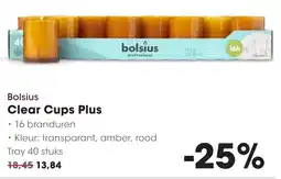 Hanos Bolsius Clear Cups Plus aanbieding