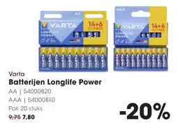 Hanos Varta Batterijen Longlife Power aanbieding