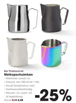 Hanos Bar Professional Melkopschuimkan aanbieding