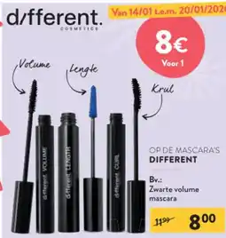 Di Different zwarte volume mascara aanbieding