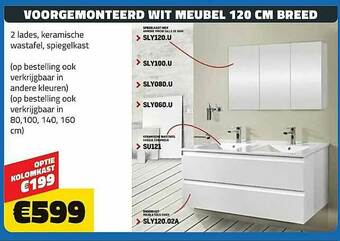 Voorgemonteerd Wit Meubel 120 Cm Breed