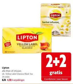 Colruyt Lipton alle thee of infusies aanbieding