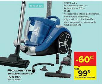 Carrefour Stofzuiger Zonder Zak aanbieding