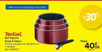 Carrefour Tefal Set Ingenio Cook & Clean aanbieding