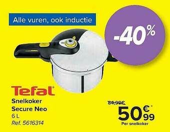 Carrefour Tefal Snelkoker Secure Neo aanbieding