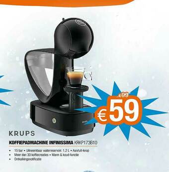 Expert Krups Koffiepadmachine Infinissima Krkp173b10 aanbieding