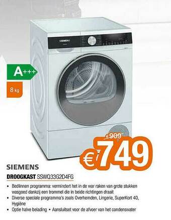 Expert Siemens Droogkast Sswq33g2d4fg aanbieding
