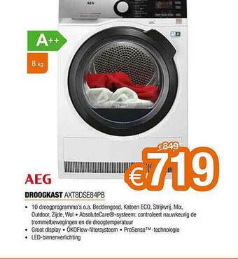 Expert Aeg Droogkast Axt8dse84pb aanbieding