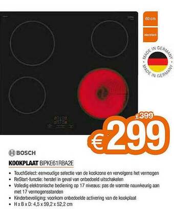 Expert Bosch Kookplaat Bipke61rba2e aanbieding