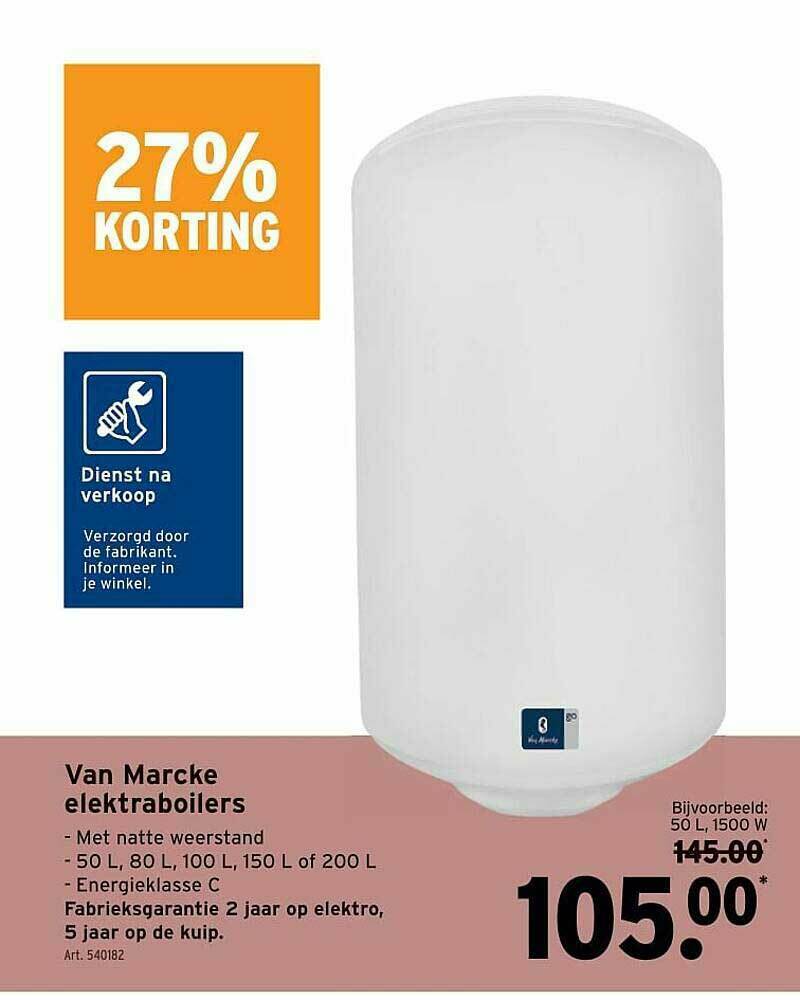 Van Marcke Elektraboilers promotie bij GAMMA