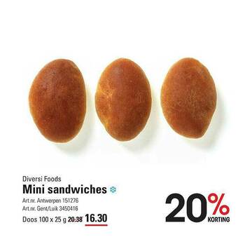 Diversi Foods Mini Sandwiches