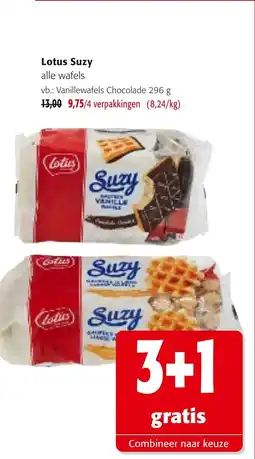 Colruyt Lotus suzy vanillewafels chocolade aanbieding