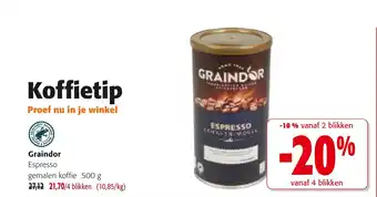 Colruyt Graindor espresso gemalen koffie aanbieding