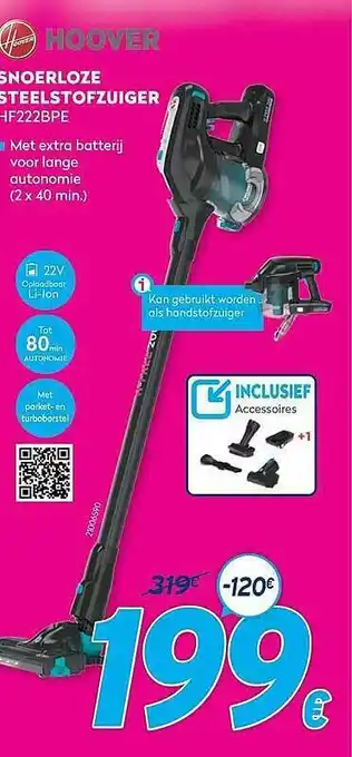 Krëfel Hoover Snoerloze Steelstofzuiger aanbieding
