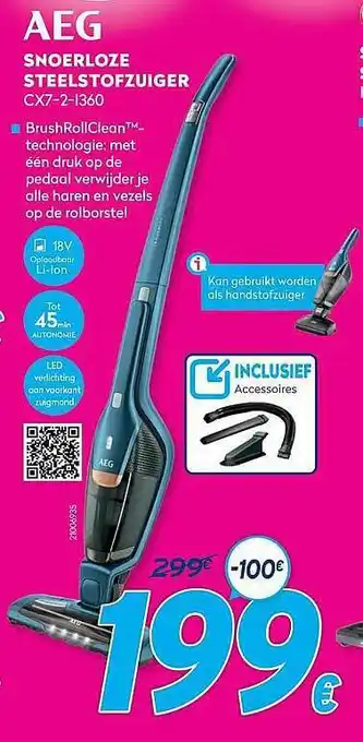 Krëfel Aeg Snoerloze Steelstofzuiger aanbieding