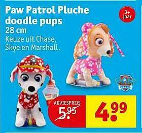 Kruidvat Paw Patrol Pluche Doodle Pups aanbieding