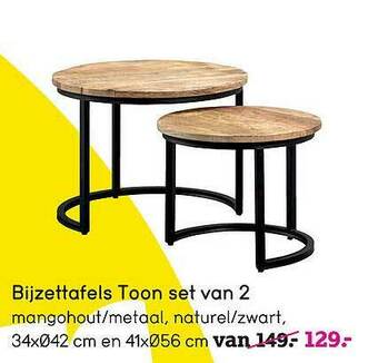 Leen Bakker Bijzettafels Toon Set Van 2 aanbieding