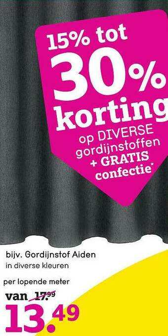 Leen Bakker Gordijnstof Aiden aanbieding