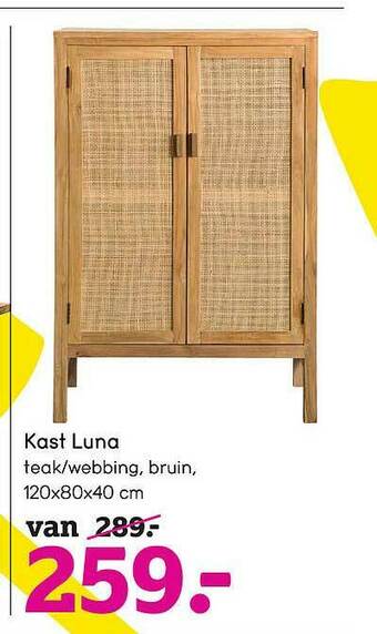 Leen Bakker Kast Luna aanbieding