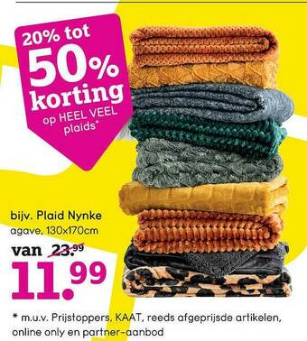 Leen Bakker Plaid Nynke aanbieding