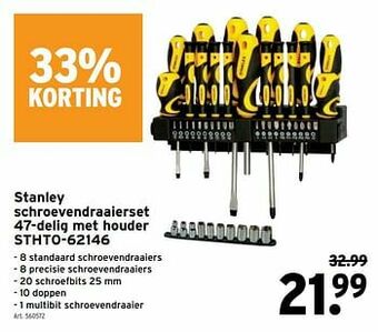 GAMMA Stanley schroevendraaierset 47-delig met houder stht0-62146 aanbieding