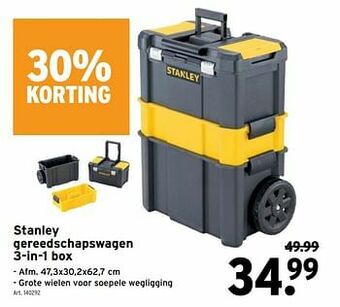 GAMMA Stanley gereedschapswagen 3-in-1 box aanbieding