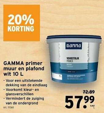 GAMMA Gamma primer muur en plafond wit aanbieding