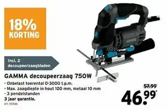 GAMMA Gamma decoupeerzaag aanbieding