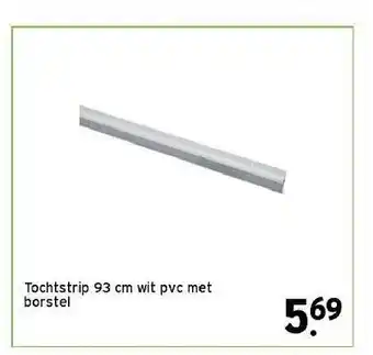 GAMMA Tochtstrip 93 Cm Wit Pvc Met Borstel aanbieding
