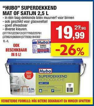 Hubo Superdekkend Mat Of Satijn aanbieding