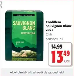 Colruyt Cordillera Sauvignon Blanc 2025 Chili partybox aanbieding