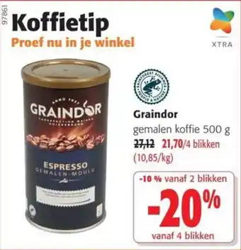 Colruyt Graindor gemalen koffie aanbieding