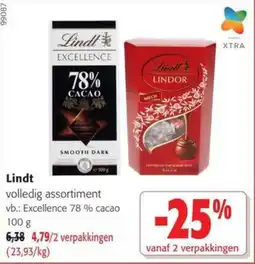 Colruyt Lindt Excellence 78% cacao aanbieding