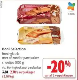 Colruyt Boni selection honingkoek met parelsuiker aanbieding