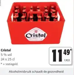 Colruyt Cristal 5 % vol 24 x 25 cl aanbieding
