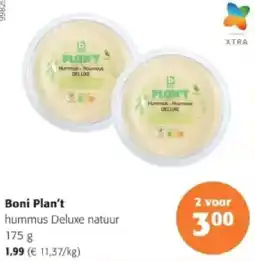 Colruyt Boni Plan't hummus Deluxe natuur 175 g aanbieding