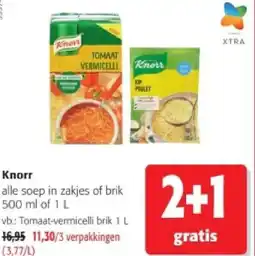 Colruyt Knorr alle soep in zakjes of brik 500 ml aanbieding