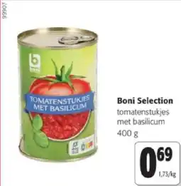 Colruyt Boni Selection tomatenstukjes met basilicum 400 g aanbieding
