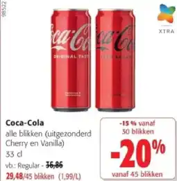 Colruyt Coca-Cola alle blikken (uitgezonderd Cherry en Vanilla) 33cl aanbieding