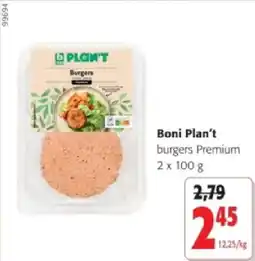 Colruyt Boni Plan't burgers Premium 2 x 100 g aanbieding