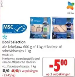 Colruyt Boni Selection alle kabeljauw 600 g aanbieding