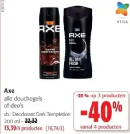 Colruyt Axe alle douchegels of deo's aanbieding