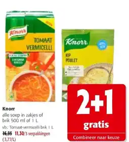 Colruyt Knorr alle soep in zakjes aanbieding
