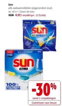Colruyt Sun alle vaatwasmiddelen aanbieding
