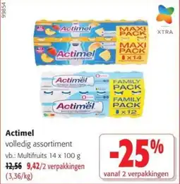 Colruyt Actimel volledig assortiment aanbieding