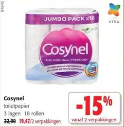 Colruyt Cosynel Toiletpapier aanbieding